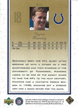 1999 SP Authentic - SP Supremacy #S12 Peyton Manning Back