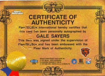 1999 Sports Illustrated - Autographs #NNO Gale Sayers Back