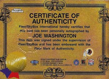 1999 Sports Illustrated - Autographs #NNO Joe Washington Back