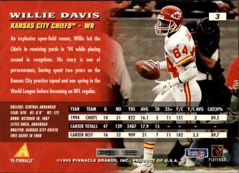 1995 Pinnacle #3 Willie Davis Back