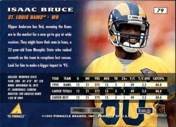 1995 Pinnacle #79 Isaac Bruce Back
