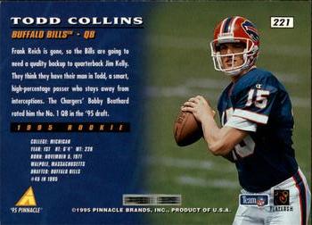1995 Pinnacle #221 Todd Collins Back