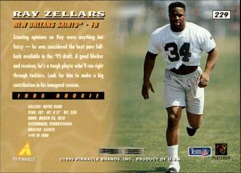 1995 Pinnacle #229 Ray Zellars Back