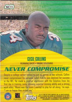 1999 Stadium Club Chrome - Never Compromise #NC11 Cecil Collins Back