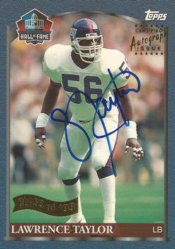1999 Topps - Hall of Fame Autographs #HOF3 Lawrence Taylor Front