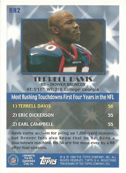 1999 Topps - Record Numbers Silver #RN2 Terrell Davis Back