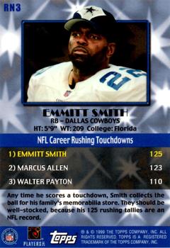 1999 Topps - Record Numbers Silver #RN3 Emmitt Smith Back