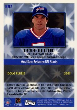 1999 Topps - Record Numbers Silver #RN7 Doug Flutie Back