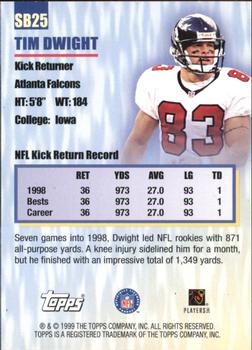 1999 Topps - Season's Best #SB25 Tim Dwight Back
