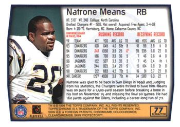 1999 Topps Chrome - Refractors #77 Natrone Means Back