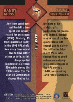 1999 Ultra - Counterparts #7 CP Randy Moss / Randall Cunningham Back