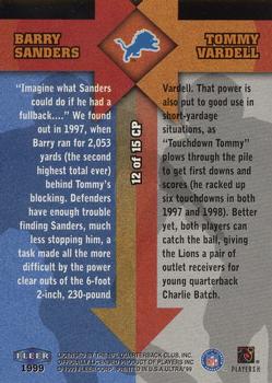 1999 Ultra - Counterparts #12 CP Barry Sanders / Tommy Vardell Back