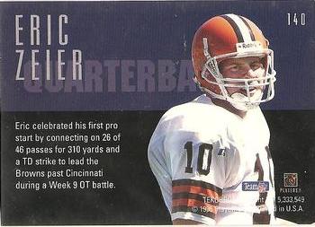 1995 Playoff Contenders #140 Eric Zeier Back