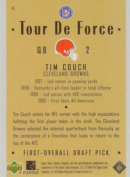 1999 Upper Deck Century Legends - Tour de Force #A1 Tim Couch Back