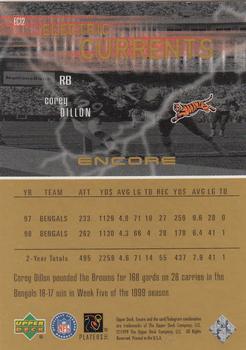 1999 Upper Deck Encore - Electric Currents #EC12 Corey Dillon Back