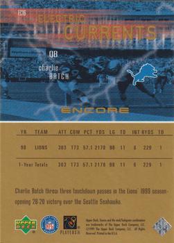 1999 Upper Deck Encore - Electric Currents #EC16 Charlie Batch Back