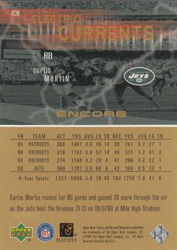 1999 Upper Deck Encore - Electric Currents #EC19 Curtis Martin Back