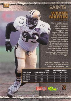 1995 Pro Line #74 Wayne Martin Back