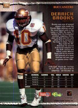 1995 Pro Line #174 Derrick Brooks Back