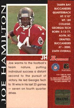 2000 Bowman - Autographs #JH Joe Hamilton Back