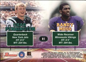 2000 Bowman - Road to Success #R1 Chad Pennington / Randy Moss Back