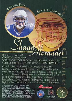 2000 Bowman - Scout's Choice #SC1 Shaun Alexander Back