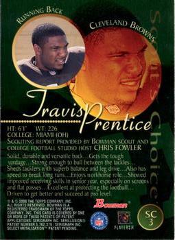 2000 Bowman - Scout's Choice #SC3 Travis Prentice Back