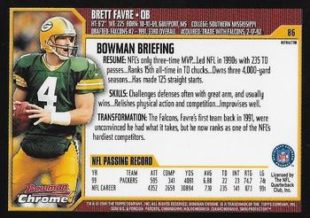 2000 Bowman Chrome - Refractors #86 Brett Favre Back