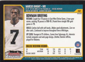 2000 Bowman Chrome - Refractors #207 Marcus Knight Back