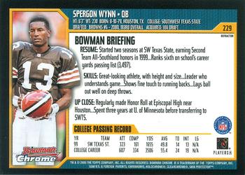 2000 Bowman Chrome - Refractors #229 Spergon Wynn Back