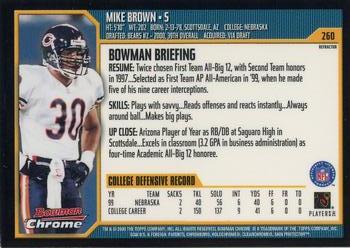 2000 Bowman Chrome - Refractors #260 Mike Brown Back