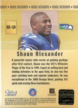 2000 Bowman's Best - Autographs #BB-SA Shaun Alexander Back