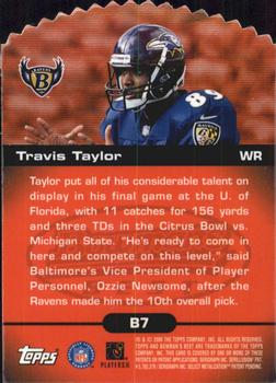 2000 Bowman's Best - Best Bets #B7 Travis Taylor Back