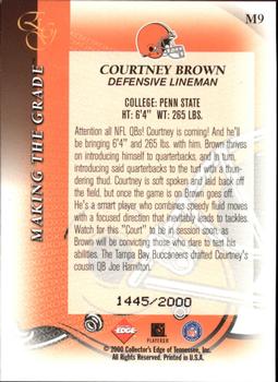 2000 Collector's Edge EG - Making the Grade #M9 Courtney Brown Back