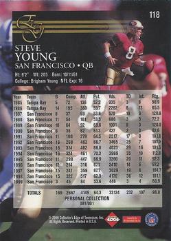 2000 Collector's Edge EG - Personal Collection #118 Steve Young Back