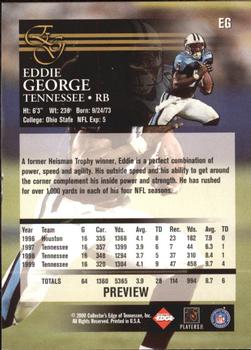2000 Collector's Edge EG - Previews #EG Eddie George Back