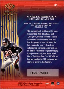 2000 Collector's Edge Masters - Domain #D3 Marcus Robinson Back