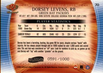 2000 Collector's Edge Masters - HoloSilver #70 Dorsey Levens Back