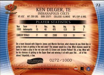 2000 Collector's Edge Masters - HoloSilver #72 Ken Dilger Back