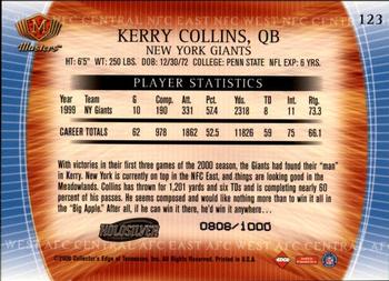 2000 Collector's Edge Masters - HoloSilver #123 Kerry Collins Back