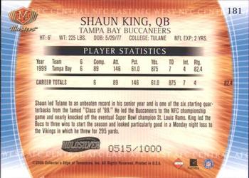 2000 Collector's Edge Masters - HoloSilver #181 Shaun King Back