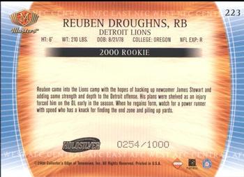 2000 Collector's Edge Masters - HoloSilver #223 Reuben Droughns Back