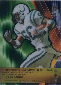 2000 Collector's Edge Masters - K-Klub #K24 Edgerrin James Back
