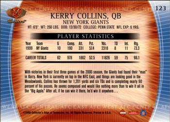 2000 Collector's Edge Masters - Retail #123 Kerry Collins Back
