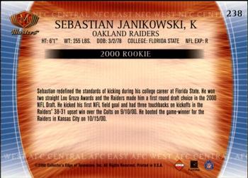 2000 Collector's Edge Masters - Retail #238 Sebastian Janikowski Back