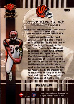 2000 Collector's Edge Masters - Rookie Masters Previews #MR8 Peter Warrick Back