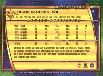 2000 Collector's Edge Odyssey - Retail #3 Frank Sanders Back