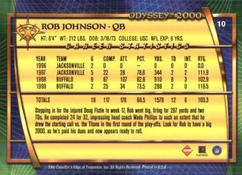 2000 Collector's Edge Odyssey - Retail #10 Rob Johnson Back