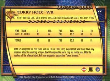 2000 Collector's Edge Odyssey - Retail #77 Torry Holt Back