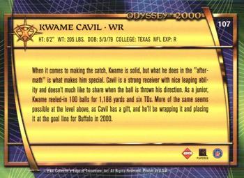 2000 Collector's Edge Odyssey - Retail #107 Kwame Cavil Back